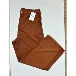 Hurley NWT Mocha Bisque Wide-Leg High Waist Cotton Pants multi season
